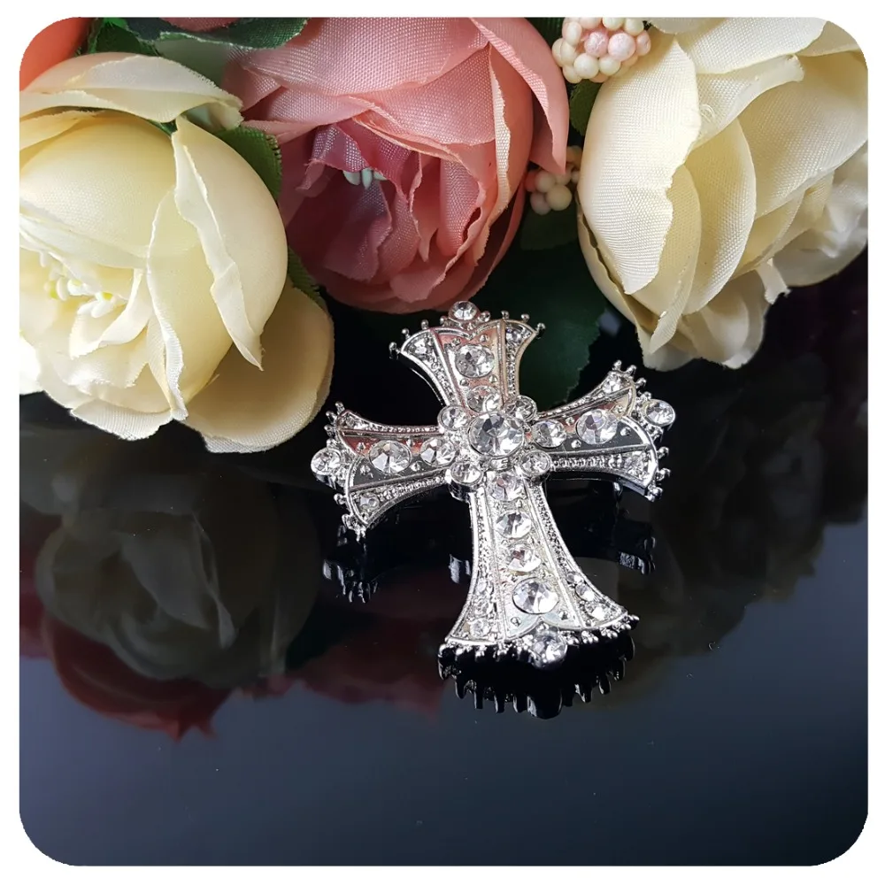 Дворец Стиль Кристалл крест брошь подарок христианский Иисус ювелирные