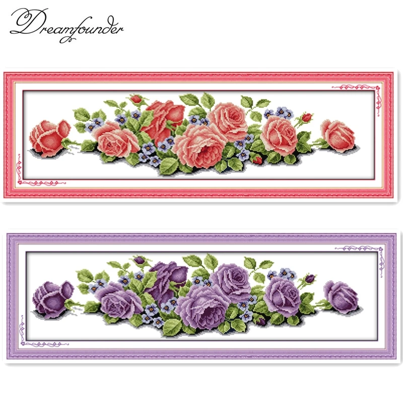 Набор для вышивки крестиком розы 14 11 карат|handmade needlework|embroidery diycross stitch kits |