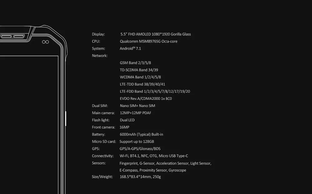 AGM X2 SE IP68 водонепроницаемый мобильный телефон 5," FHD 6 ГБ ОЗУ 64 ПЗУ Qualcomm MSM8976SG Восьмиядерный двойной 12 МП камера 6000 мАч NFC
