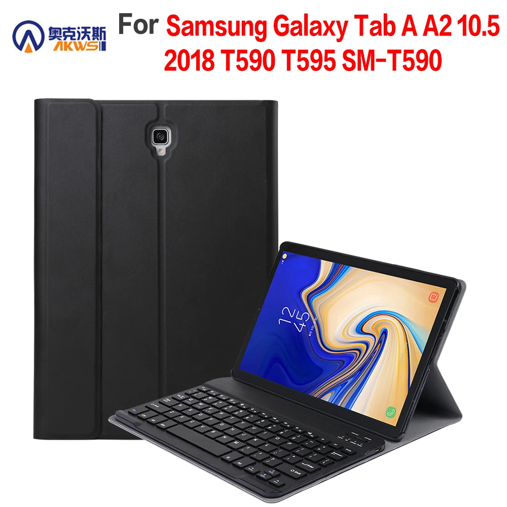 Съемный кожаный чехол с клавиатурой Bluetooth для samsung Galaxy Tab A2 10,5 T590 T595 SM-T590