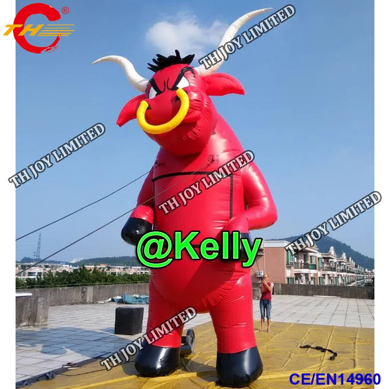 Бесплатная доставка красные надувные носороги для наружной рекламы прочный