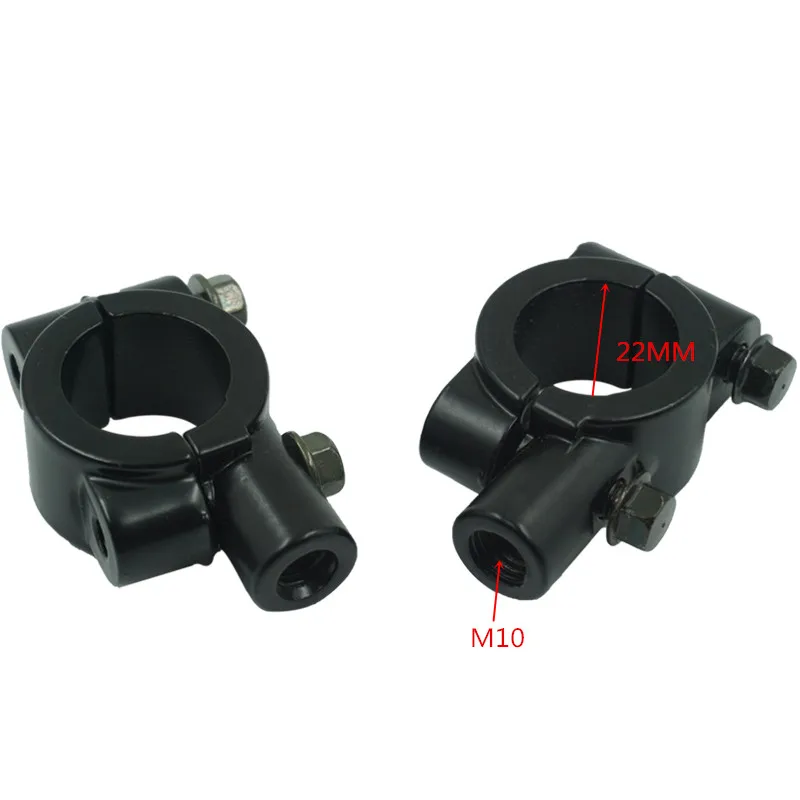 Black-22MM M10 Универсальный 22 мм 25 мм алюминиевый руль мотоцикла зеркало заднего вида крепление Ручка Бар Кронштейн держатель аксессуары - Цвет: Black-22MM M10