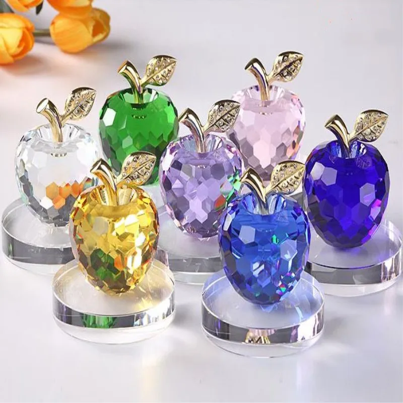 

American style crystal apple, creative Christmas Eve gift, beautiful desktop decoration crafts
