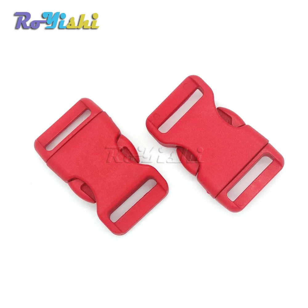 Red 1 ''(25 мм) пластиковые цветные Контурные боковые пряжки для паракордовых браслетов/задней части - Цвет: Red