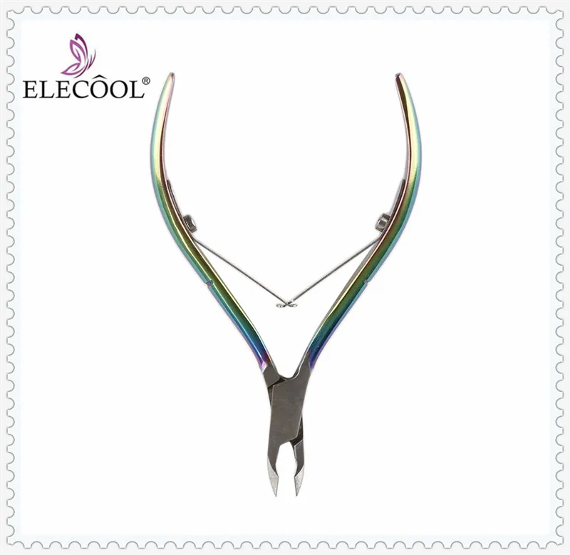 ELECOOL ногтей ножницы для кутикулы Rainbow Нержавеющая сталь клиппер удаляет мертвую