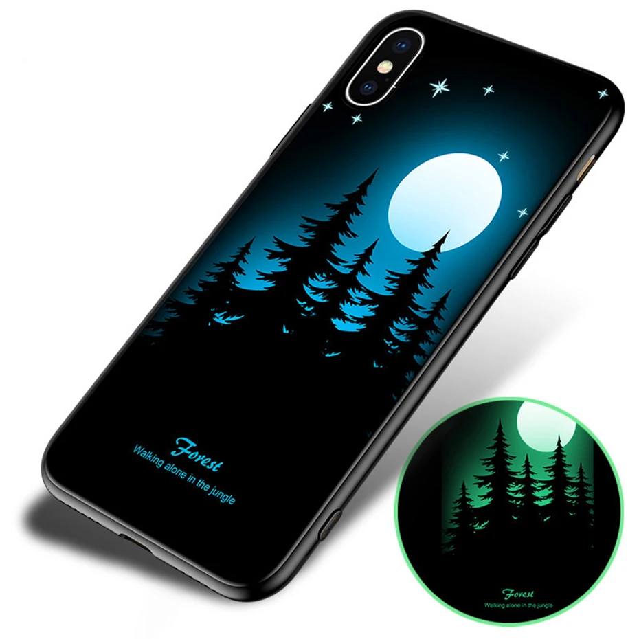 Светящийся чехол для Iphone X 7 Plus 6 6S окрашенный с картинкой из сериала Teen Wolf мягкий
