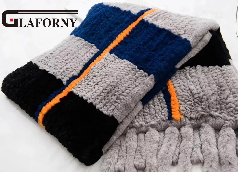 Женская шаль из кроличьего меха Glaforny 100% натурального с кисточками большой цвет |