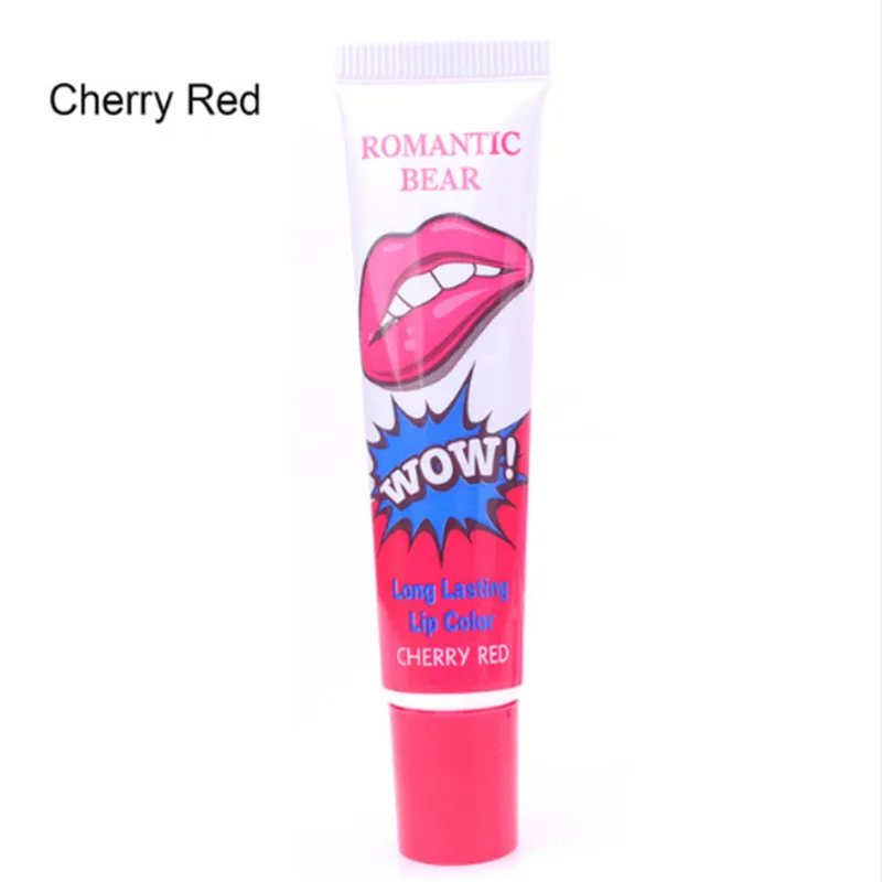 cherry red 6 цветов Водонепроницаемый Волшебный блеск для губ Жидкость для снятия оттенка матовая стойкая губная помада известный бренд Красота красный романтический медведь Wow - Цвет: cherry red