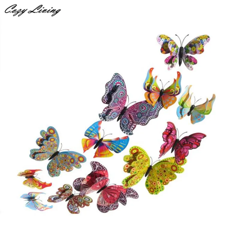 Магниты на холодильник 12 шт. в упаковке 3D Бабочка стикеры стены магнит наклейка