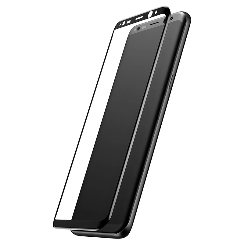 Защитная пленка Baseus для samsung Galaxy S8, 3D изогнутая Защитная пленка для samsung S8 plus, закаленное стекло - Цвет: black
