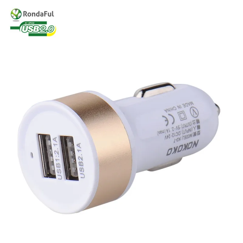 Универсальное автомобильное зарядное устройство с 2 usb портами для смартфонов