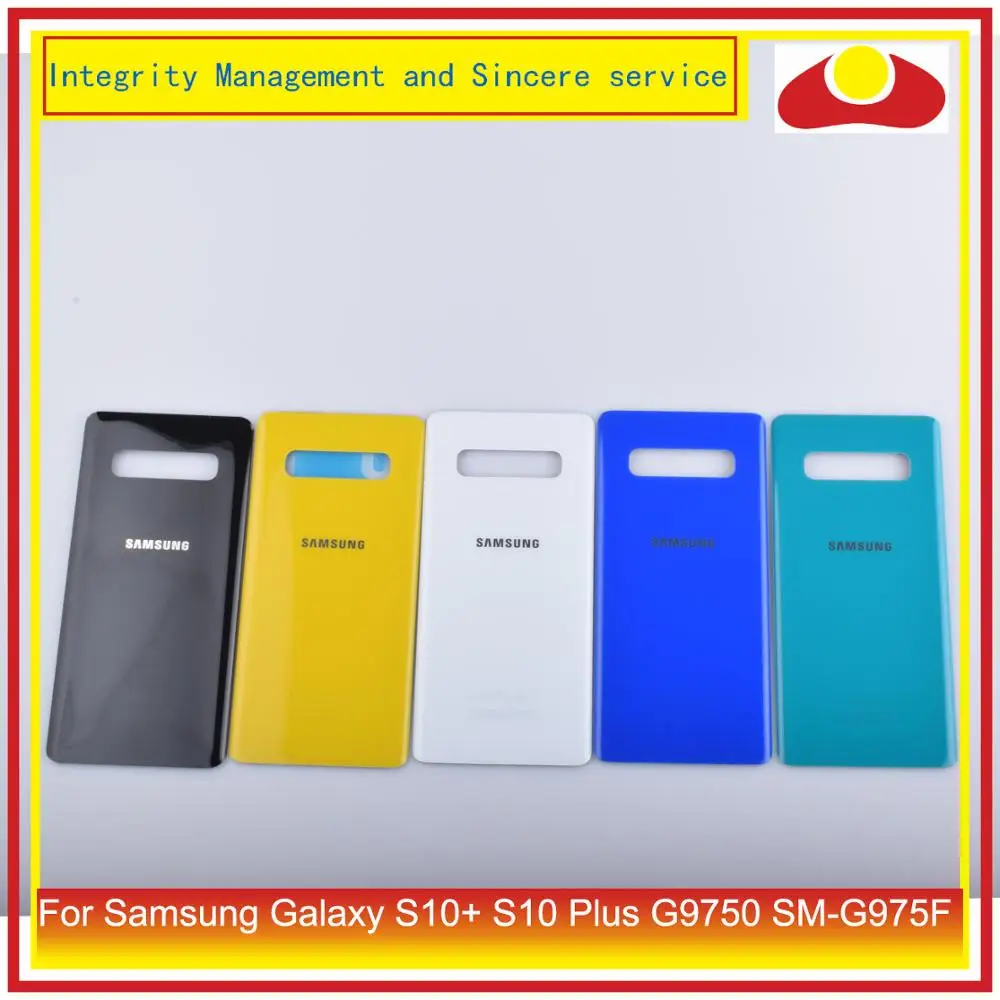 10 шт./партия для samsung Galaxy S10+ S10 Plus G9750 SM-G975F корпус батарея Дверь Задняя стеклянная крышка корпус замена корпуса