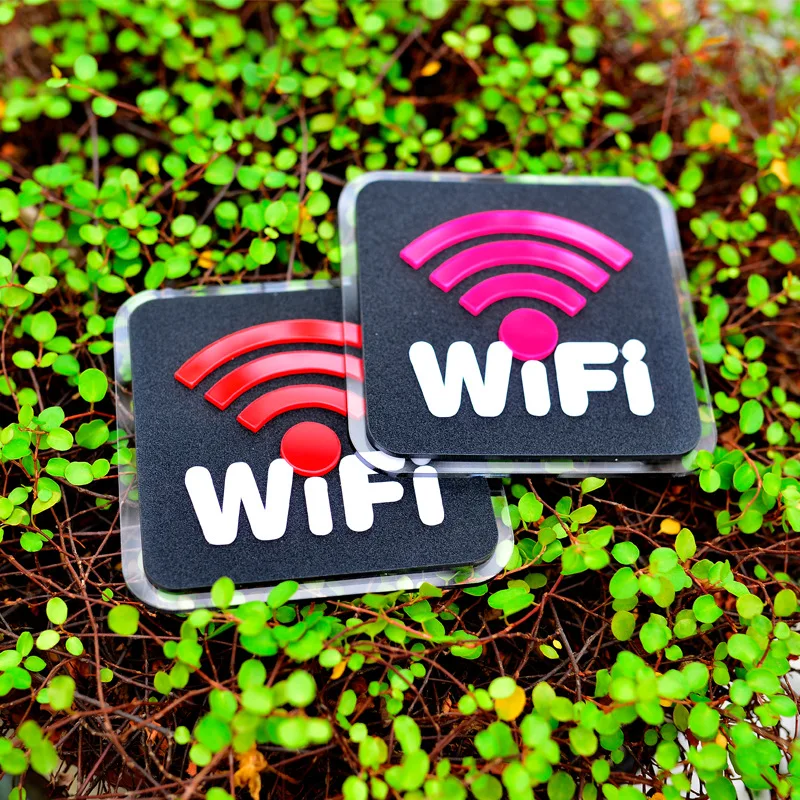 Акриловый WIFI знак Lable акриловый настраиваемый Знак заказ Wifi free Sign|Наклейки на