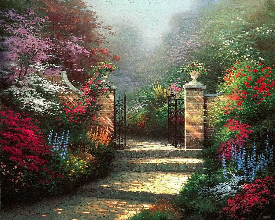 Thomas Kinkade Настенная картина с изображением утренней светильник Лой Лейн Картина