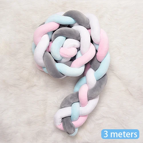 Mix Color A-3M 1 м/2 м/3 м ручной работы плетеная nody Knot новорожденная кровать бампер длинная завязанная тесьма Ledikant бампер детская кроватка бампер декор комнаты - Цвет: Mix Color A-3M