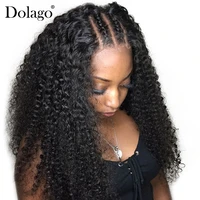 250 density deep curly lace front human hair wigs for women brazilian 13x6 lace front wig glueless black long dolago remy