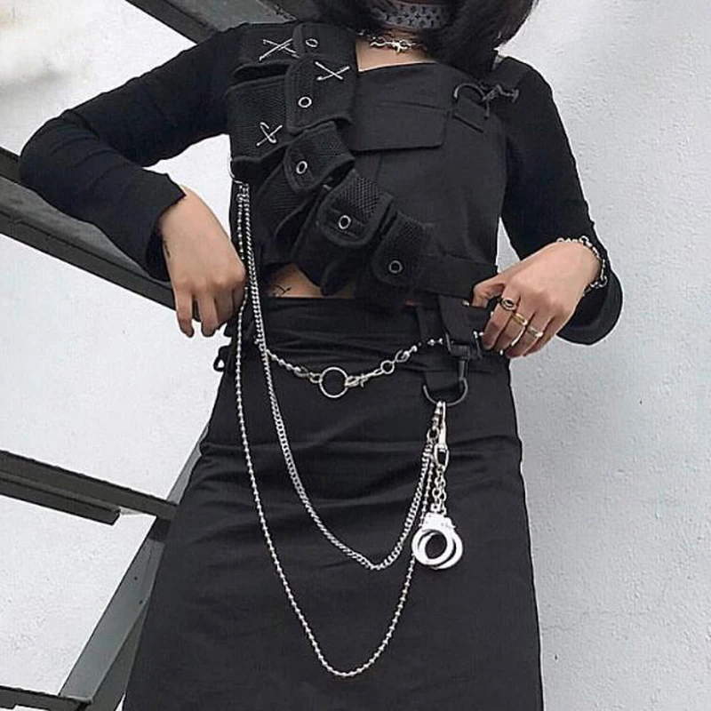 Новинка панк длинное большое кольцо с кисточкой ремень цепь рок брюки-хипстер