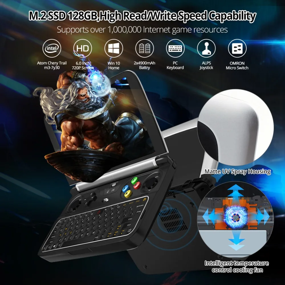 GPD Win 2 WIN2 Intel Core m3-7Y30 4 ядра 6 &quotгеймпад планшеты Windows 10 8 Гб оперативная память 128/256