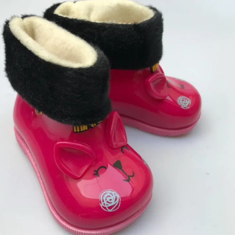 red Мини-сандалии Melissa; Детские Зимние прозрачные резиновые сапоги с милым котом; нескользящие водонепроницаемые резиновые сапоги для девочек; прозрачная обувь; сапоги принцессы - Цвет: red