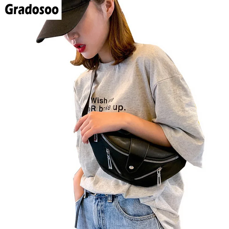 Женская поясная сумка Gradosoo летняя модная на плечо нагрудная с банановым принтом