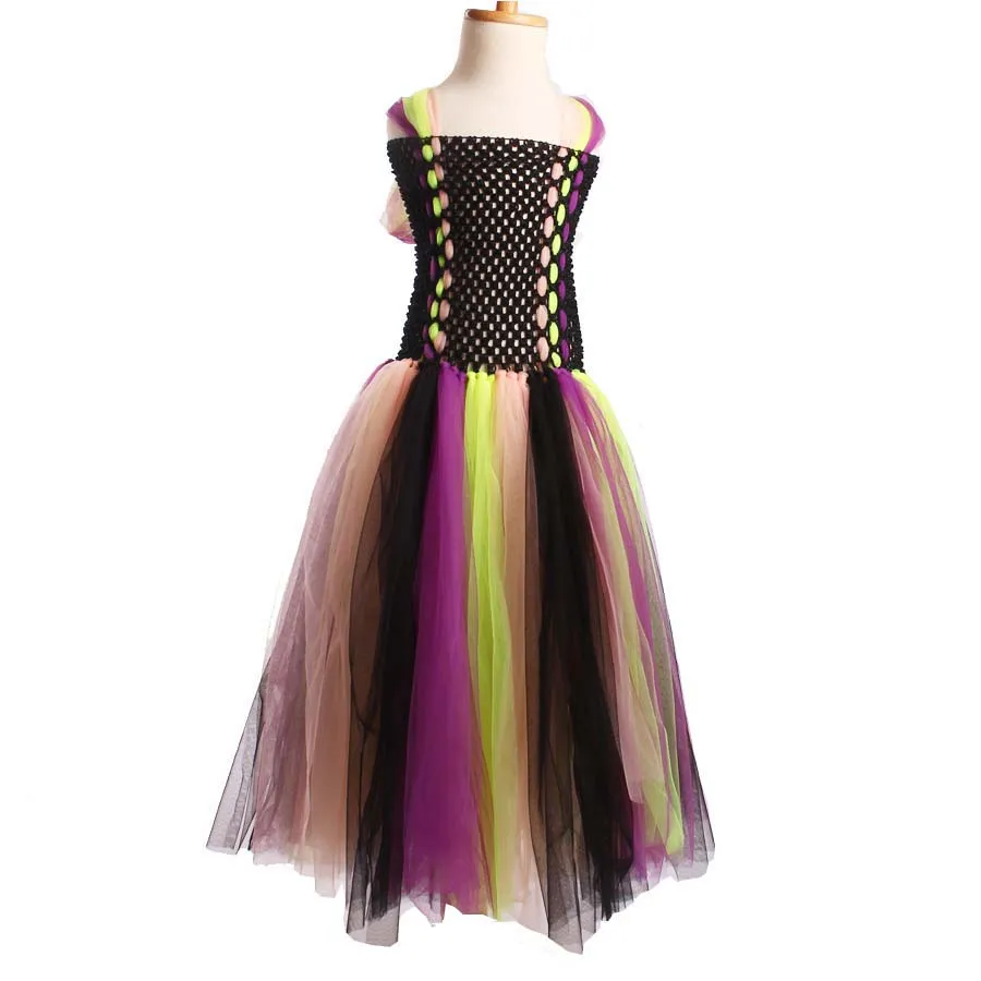 Новинка платье-пачка ручной работы с ведьмой на Хэллоуин для девочек детское