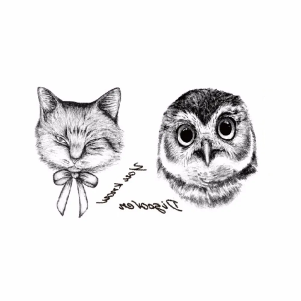 2 шт. одноразовые 3d наклейки в виде совы|owl tattoo|art armtemporary tatoo |