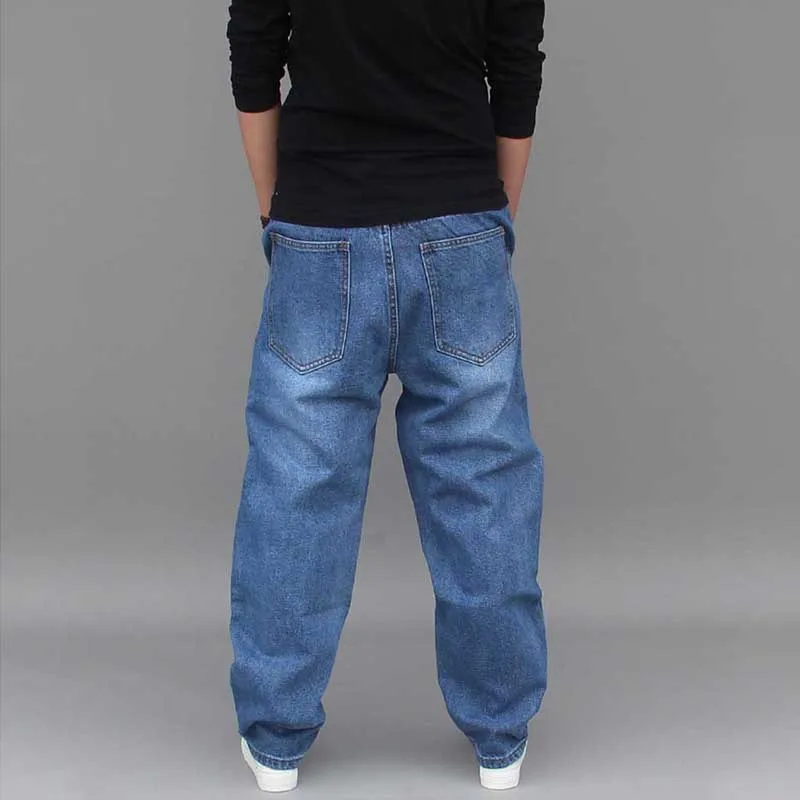 Fashion Harem Denim Pants Men Casual Hip Hop Ripped Jeans Distressed Low Crotch Hole Loose Baggy Cotton Trousers Male Clothes
