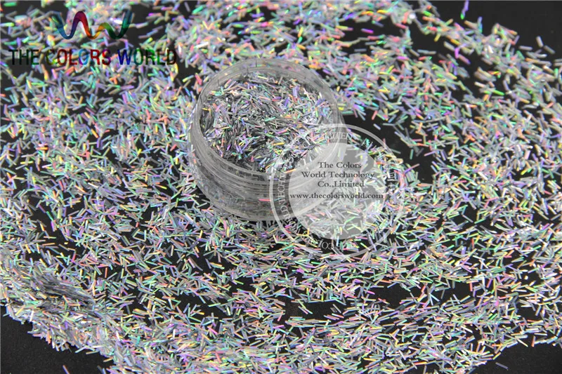 Лазерная Голографическая лента серебряного цвета короткий блеск в форме полоски