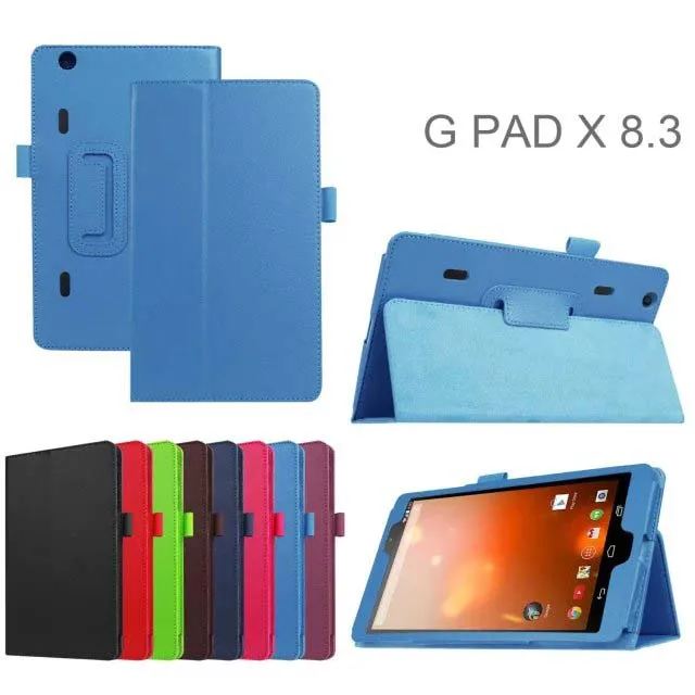 Тонкий чехол книжка с подставкой из искусственной кожи личи защитный для LG G pad Gpad