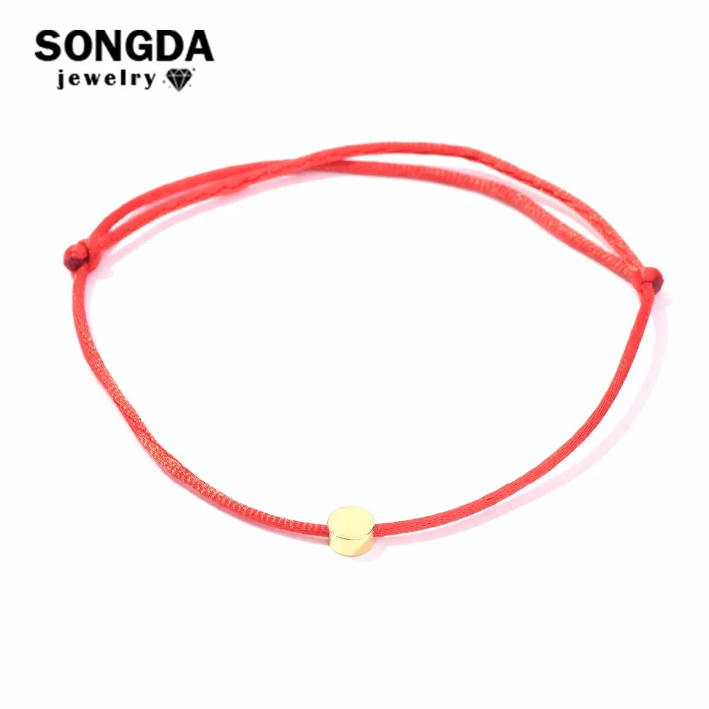 SONGDA Новый Стиль Настоящее 24K золото Круглый браслет многоцветная Веревка