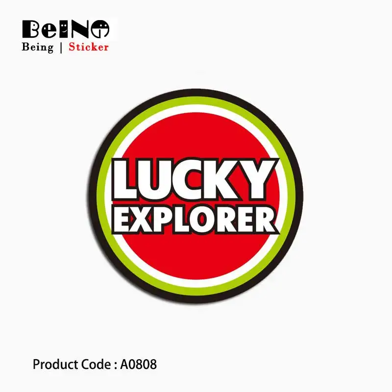 Lucky Explorer логотип наклейка красный круг водонепроницаемый чемодан ноутбук гитара