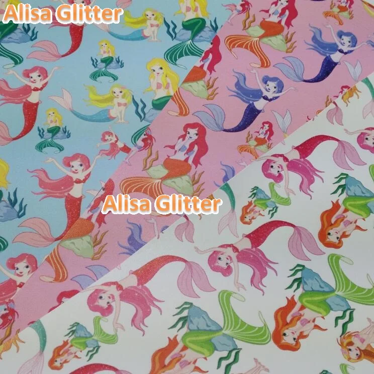 Алиса Блеск Печатных Кожа Ткань Русалка Искусственного Синтетическая Мягкая на