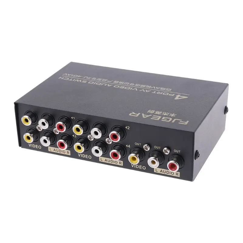 4-портовый вход 1 Выход Аудио Видео AV RCA переключатель Селекторный ящик Новый 2019 |