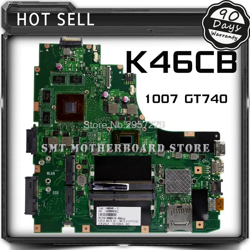 Материнская плата для ноутбука ASUS A46C S46C E46C K46CB 1007 GT740, материнская плата для основной платы, логическая плата, тест, ed Well тест нормально