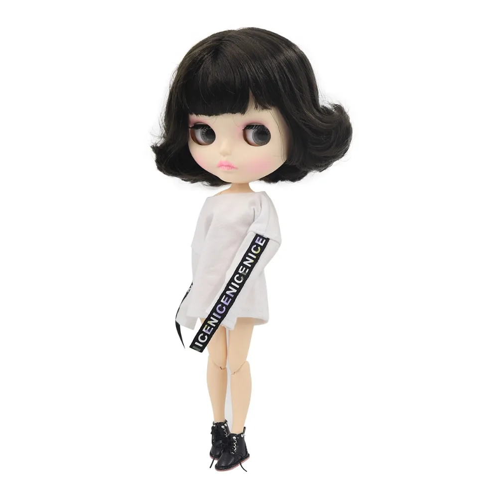 Кукла Blyth ICY DBS 30 см с белой кожей милые черные короткие вьющиеся волосы 1/6 новым