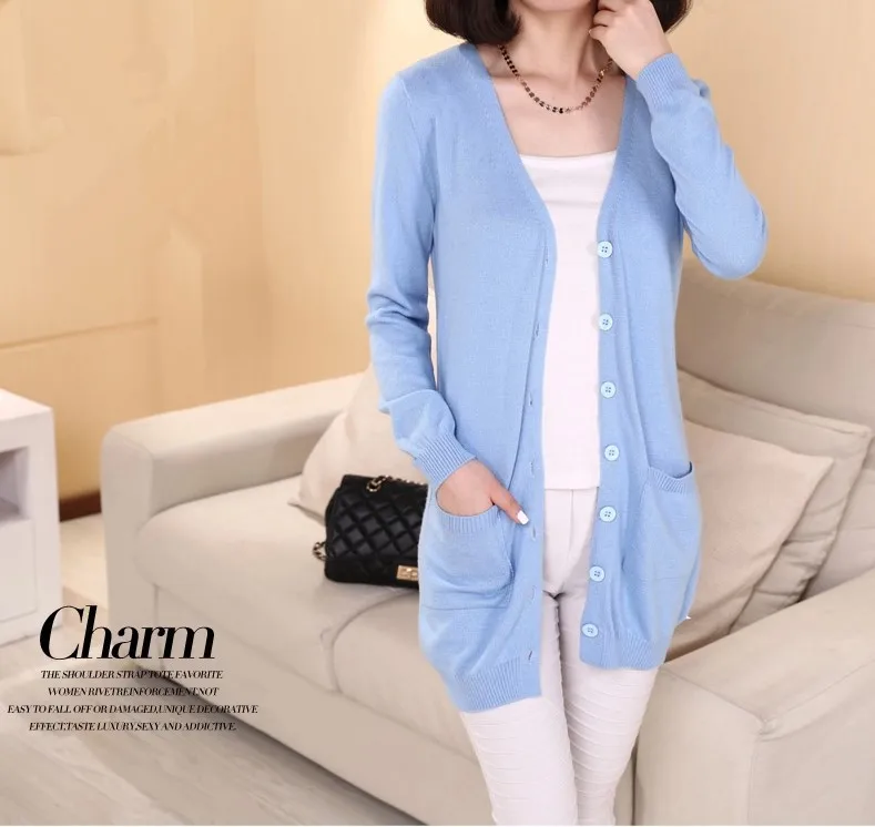 Женская одежда 2019 мягкое и удобное пальто Женский вязаный длинный кардиган на