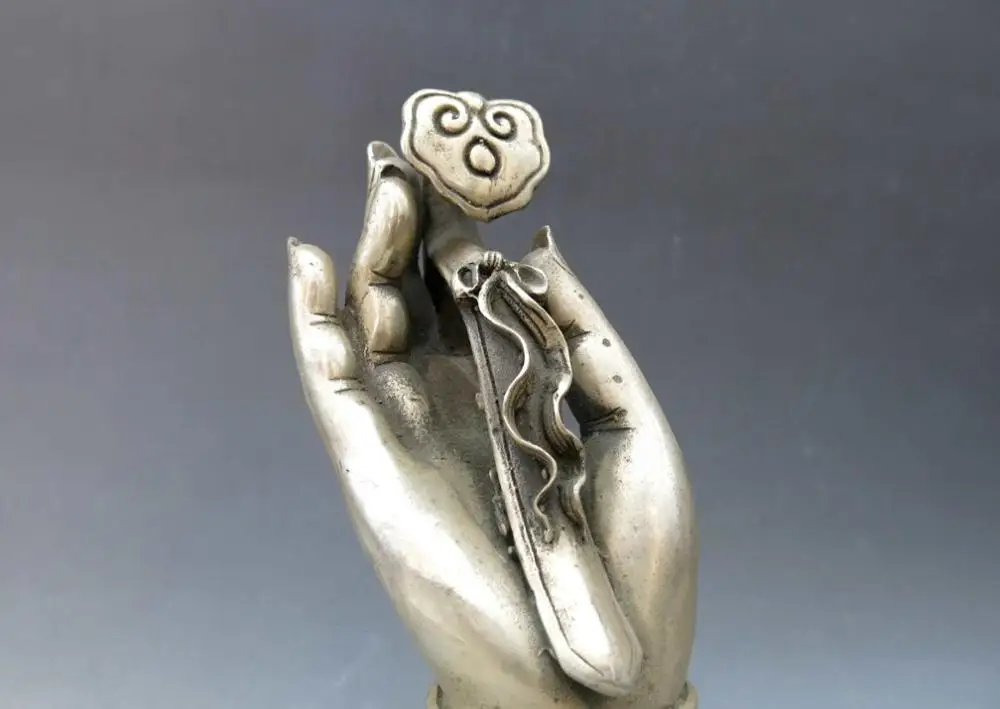 8 &quotКитай ручной работы серебряное гравированное как одно пожелание Kwan yin