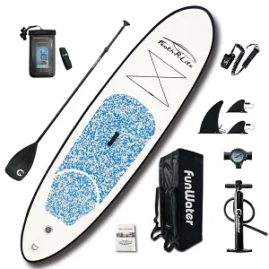 FunWater 305*74*10 см Надувное весло-весла для серфинга baord sup Paddle - Цвет: Небесно-голубой