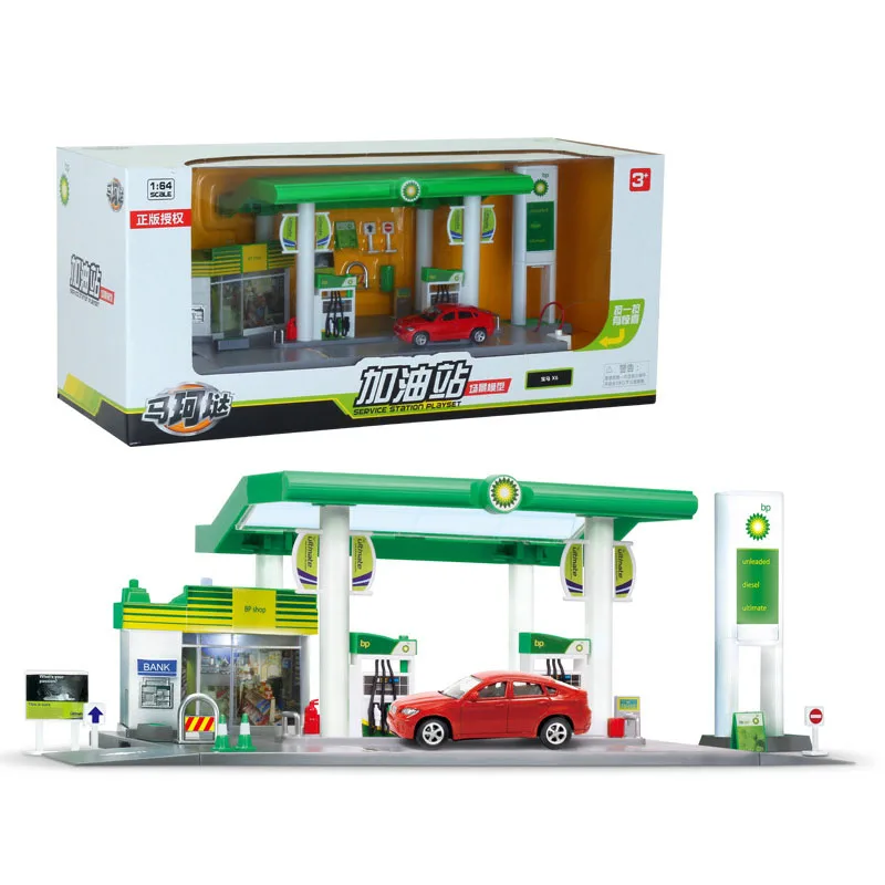 1: 64 АЗС игрушка модель строительные блоки наборы друзья дом развивающие игрушки