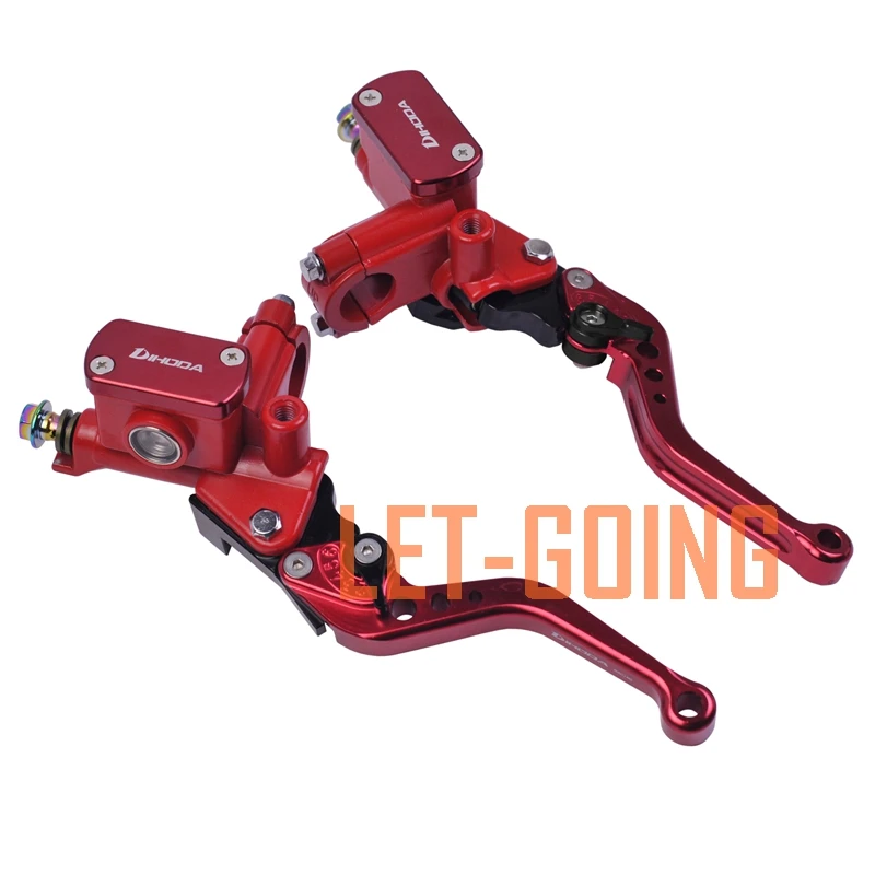 Red One Pair Мотоциклетный тормозной насос сцепления Рычаг Гидравлический Главный цилиндр гоночный велосипед 7/" для Honda Yamaha Kawasaki передний рычаг тормоза черный - Цвет: Red One Pair