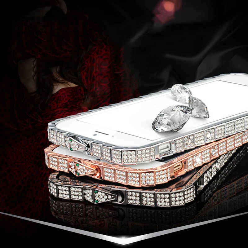 Для iPhone XS MAX случае Роскошные диаманта Bling Бампер для Max чехол со стразами Змея