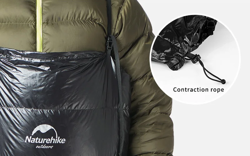 NatureHike сверхлегкий спальный мешок на половину груди 350 г, спальный мешок на утином пуху, спальный мешок для кемпинга, NH17S018-D