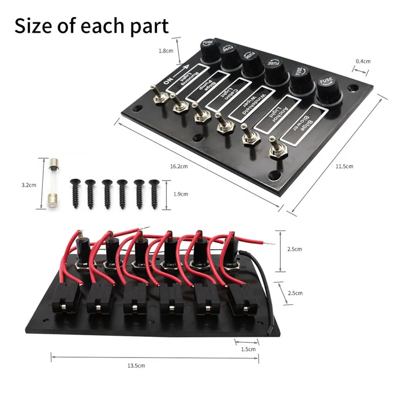 CARPRIE Switch Panel DC 12V / 24V 15A 6P Bakelite Toggle with Fuses Part ON-OFF For Auto Car Boat je10 | Автомобили и мотоциклы