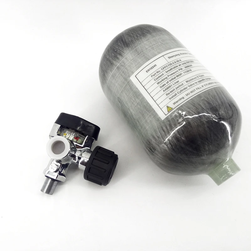 Online AC52021 Acecare 2L CO2/Air Carbon Faser/HPA/PCP/Paintball Zylinder/Tank Mit Ventil Für Jagd Ziel Air Pistole/Gewehr/kraft Condor