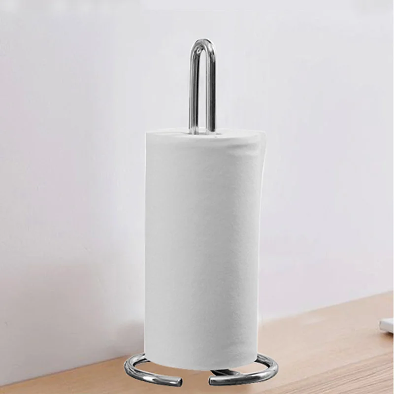 Новый Кухонный держатель рулона металл 12x32x12 см серебристый глянцевый |