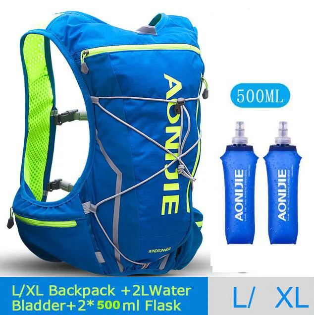 Blue L XL 5 AONIJIE для мужчин и женщин 10л сумки для активного отдыха походный рюкзак жилет марафон для бега Велоспорт рюкзак на выбор бутылка для воды сумка - Цвет: Blue L XL 5