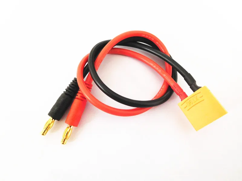 XT90 Charge lead XT90/EC5/XT60/Deans/TRX/HXT 5,5 мм цилиндрический разъем зарядный кабель с 4 мм банановые вилки силиконовый провод 12AWG 30 см - Цвет: XT90 Charge lead