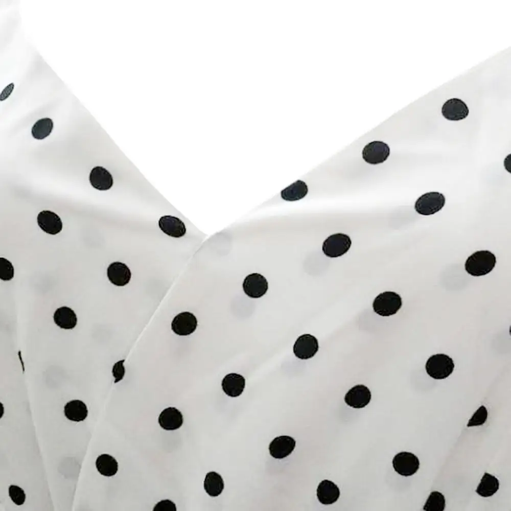 Женское облегающее платье без рукавов с v образным вырезом вечернее в горошек