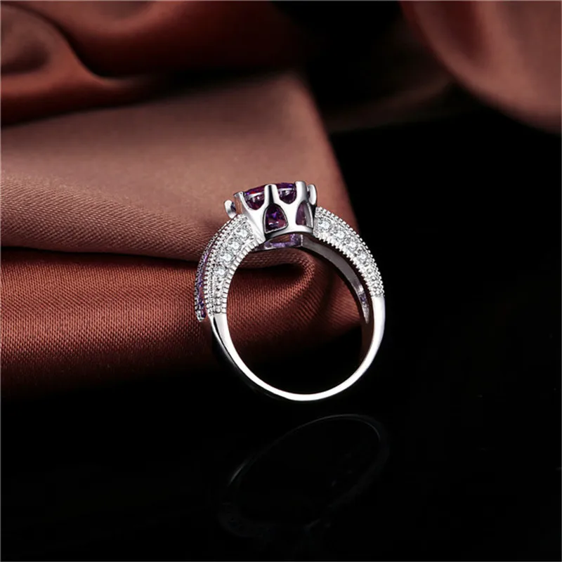 Роскошный дизайн серебряные Свадебные/обручальные кольца с фианитом ААА модные