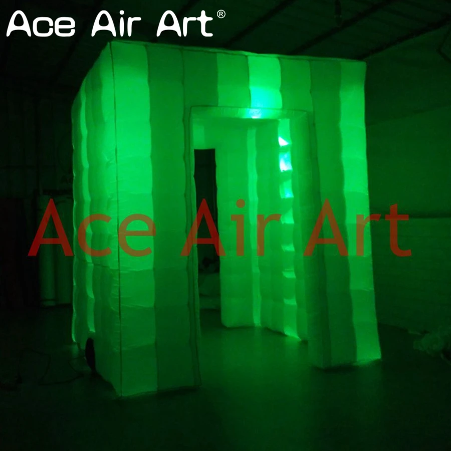 2 7 м высокая Мобильная надувная светодиодная фотобудка кубическая палатка для